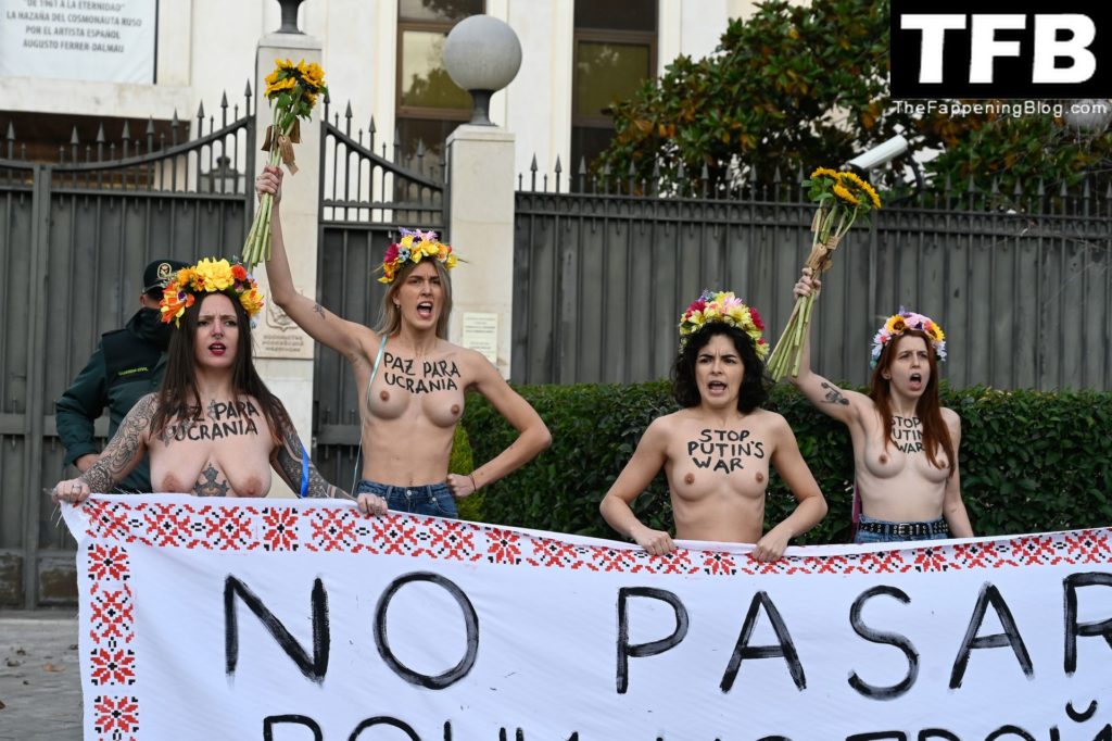Topless female activists